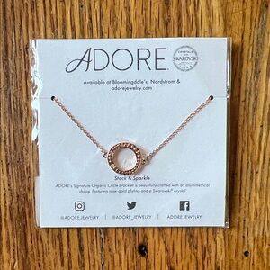 Adore Rose Gold Circle Bracelet with Swarovski Crystal